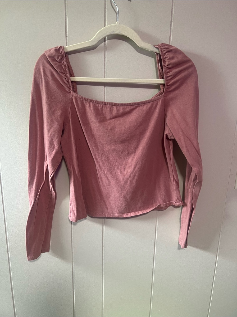 wild fable Mauve Square-Neck Long Sleeve Top
